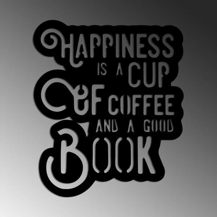 Wallity Happiness Coffee Escultura de pared negra